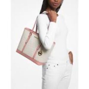 Brand New (NWOT) Michael Kors Jet Set Travel Small Logo Top-Zip Tote Bag
